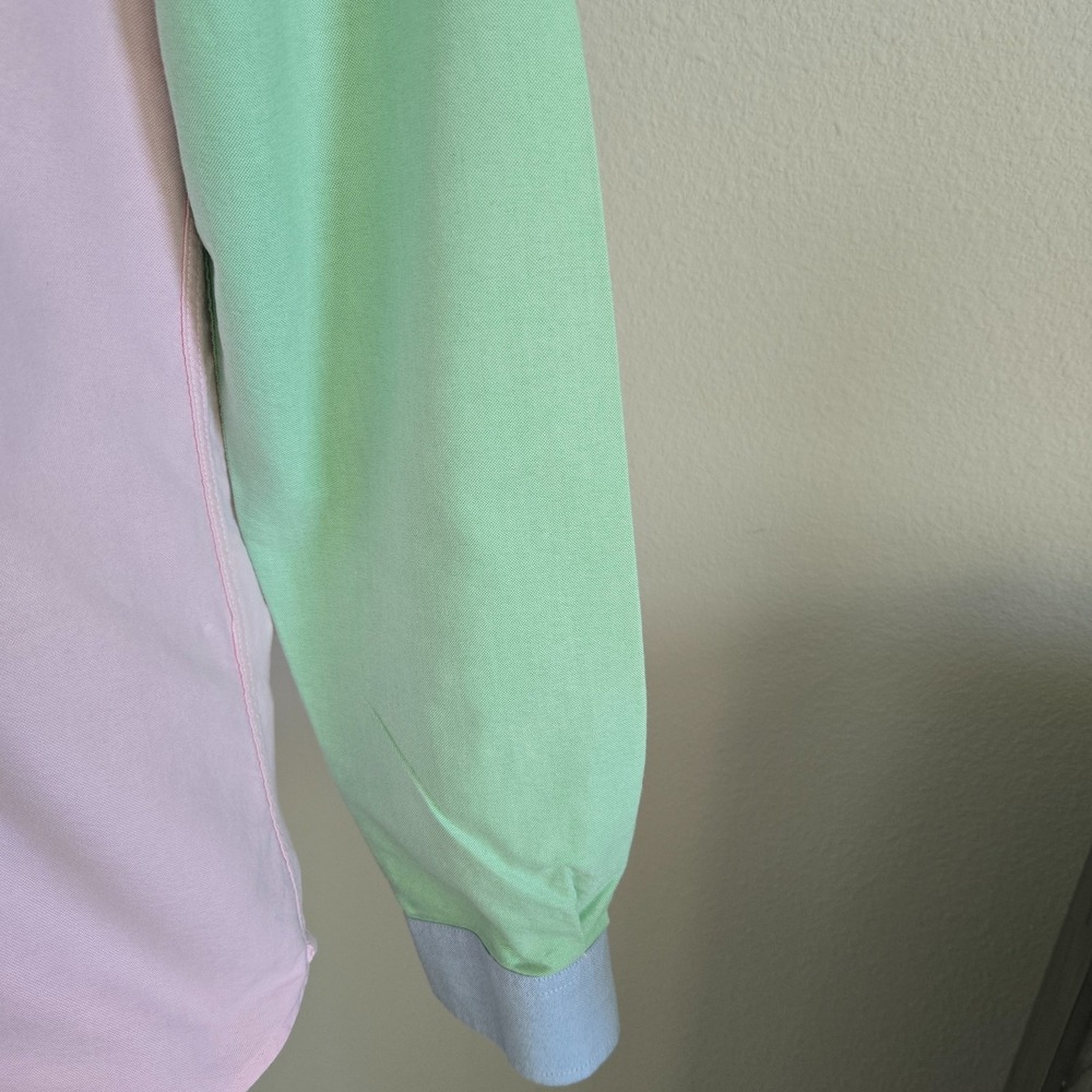Tommy Hilfiger Mens Colorblock Button Up Shirt Sz Large Long Sleeves Preppy - Picture 5 of 9